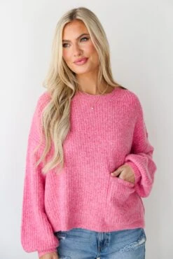 FINAL SALE - Afternoon Aesthetic Pocket Sweater -Trendy Clothing Store shopdressup pocket knit sweater 11