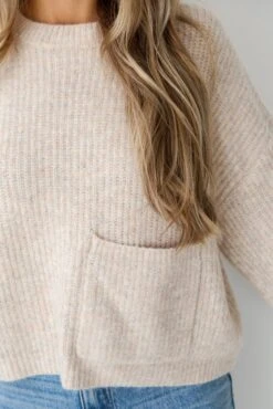 FINAL SALE - Afternoon Aesthetic Pocket Sweater -Trendy Clothing Store shopdressup pocket knit sweater 4