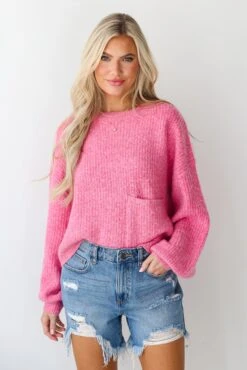 FINAL SALE - Afternoon Aesthetic Pocket Sweater -Trendy Clothing Store shopdressup pocket knit sweater 9