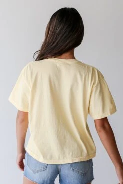 Yellow Pray Cropped Tee -Trendy Clothing Store shopdressup pray tee 6