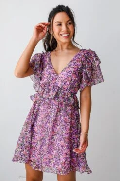 Sweet Status Purple Floral Mini Dress -Trendy Clothing Store shopdressup purple floral mini dress 3 586a0019 9e20 47ba 9b19 1092368fab41