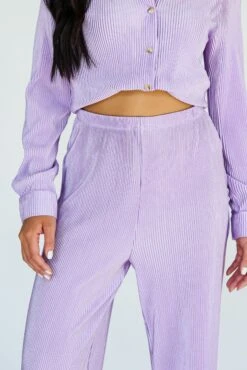 FINAL SALE - Confident Aura Satin Plisse Pants -Trendy Clothing Store shopdressup purple plisse pants 7