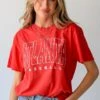 Red Atlanta Baseball Block Letter Tee -Trendy Clothing Store shopdressup red atlanta baseball tee 17
