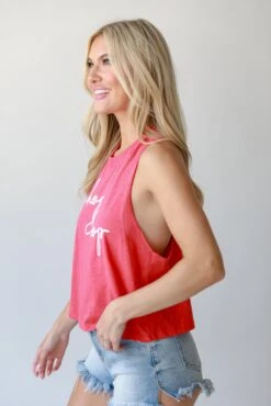 Red Chop Chop Muscle Tank -Trendy Clothing Store shopdressup red chop chop cropped tank 5