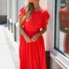 Perfectly Fun Red Midi Dress -Trendy Clothing Store shopdressup red midi dress 8