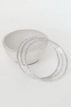 Kayla Silver Rhinestone Bracelet Set -Trendy Clothing Store shopdressup rhinestone bracelet set 15