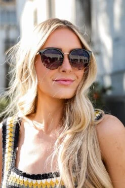 On An Adventure Black Round Sunglasses