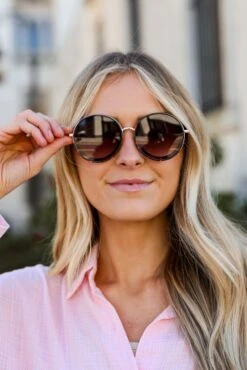 Just Between Us Tortoise Circle Sunglasses