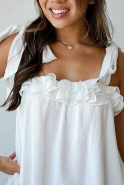 Sweet Choice Tie Strap Ruffle Tank - DU DEAL -Trendy Clothing Store shopdressup ruffle tie tank 16