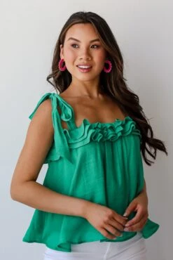Sweet Choice Tie Strap Ruffle Tank - DU DEAL -Trendy Clothing Store shopdressup ruffle tie tank 4