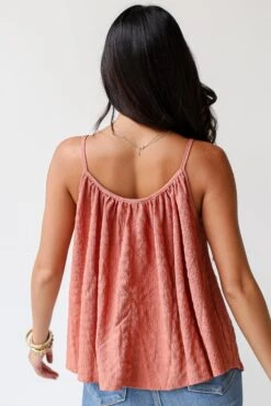 FINAL SALE - Loving You Fondly Textured Tank -Trendy Clothing Store shopdressup rust textured tank 11