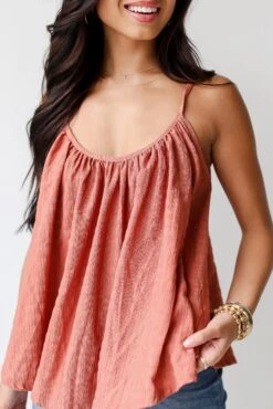 FINAL SALE - Loving You Fondly Textured Tank -Trendy Clothing Store shopdressup rust textured tank 6