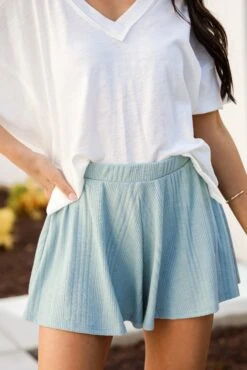 Relaxed Mindset Sage Knit Shorts - DU DEAL