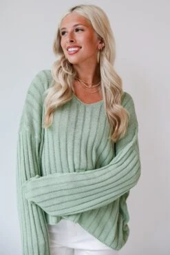 Casual Essence Sage Lightweight Knit Top -Trendy Clothing Store shopdressup sage knit top 3 1dbe1f92 db2a 4269 80f5 b1a3c2a5dc1b