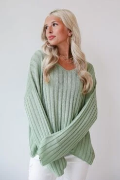 Casual Essence Sage Lightweight Knit Top -Trendy Clothing Store shopdressup sage knit top 4 2bfbc6fb 756a 4aca 8b14 ceef5cf8ddef