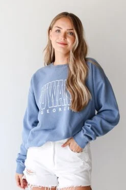 Light Blue Suwanee Georgia Sweatshirt -Trendy Clothing Store shopdressup suwanne pullover