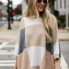Love All Of You Ivory Color Block Oversized Sweater -Trendy Clothing Store shopdressup taupe color block sweater