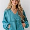FINAL SALE - Effortless Mentality Jade Hoodie -Trendy Clothing Store shopdressup teal hooded pullover 6