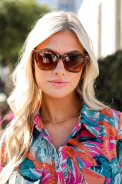 Got The Look Tortoise Square Cat Eye Sunglasses