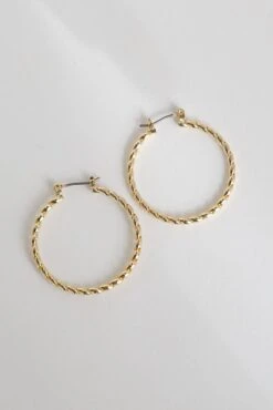 Joanna Gold Twisted Hoop Earrings