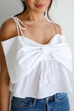 Ideal Cuteness White Bow Tank -Trendy Clothing Store shopdressup white bow tank 6
