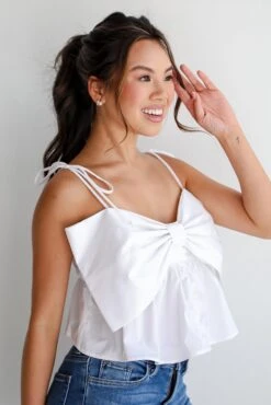 Ideal Cuteness White Bow Tank -Trendy Clothing Store shopdressup white bow tank 8