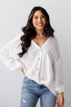 FINAL SALE - Blissful Simplicity White Linen Blouse -Trendy Clothing Store shopdressup white button up blouse 3 1f030775 e2c0 4efb a2b2 296c9fd25778