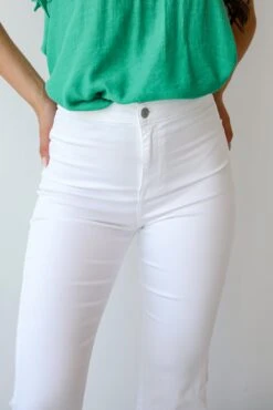 Kaitlyn White Flare Jeans -Trendy Clothing Store shopdressup white jeans 6