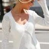 Essential Companion Ivory Ribbed Knit Cardigan Top -Trendy Clothing Store shopdressup white knit top 8