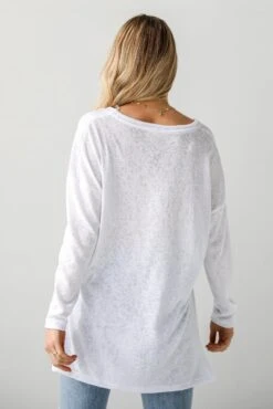 FINAL SALE - Haley White Long Sleeve Knit Top - DU DEAL -Trendy Clothing Store shopdressup white longsleeve top 10