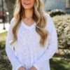 FINAL SALE - Haley White Long Sleeve Knit Top - DU DEAL -Trendy Clothing Store shopdressup white longsleeve top
