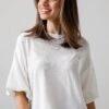 Effortless Behavior Ivory Ribbed Puff Sleeve Top -Trendy Clothing Store shopdressup white puff sleeve top 3