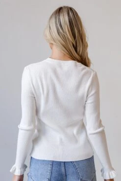 Isabella Off White Ribbed Knit Top -Trendy Clothing Store shopdressup white ribbed knit top 4