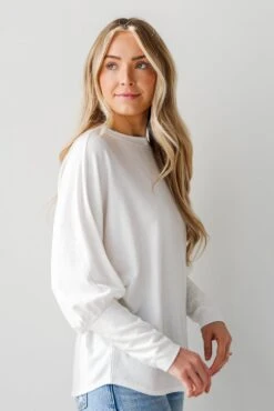 FINAL SALE - Forever Comfy Ivory Ribbed Knit Oversized Top -Trendy Clothing Store shopdressup white ribbed top 6 c18d8691 f999 4759 8794 3e673e2788ff