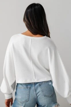 FINAL SALE - Katy White Ribbed Knit Top - DU DEAL -Trendy Clothing Store shopdressup white ribbed top 6 eabd2c3b 5d01 48a6 83b4 aa9864ea74a2